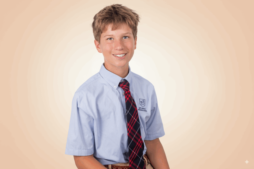 Young student professional headshot in Houston studio