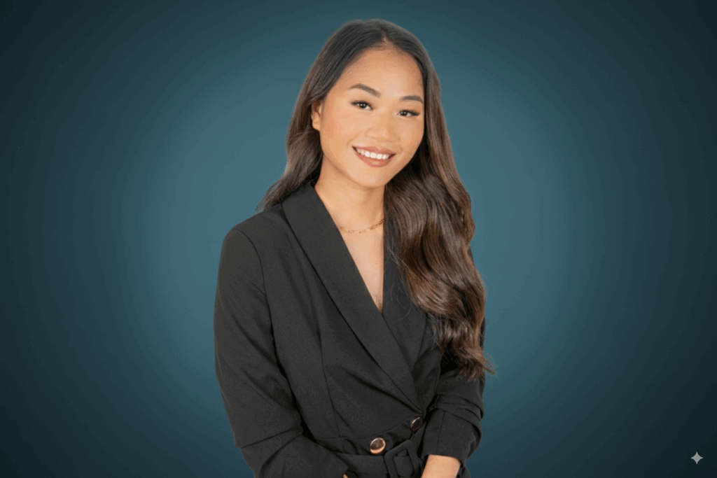 Indoor headshots Houston professional woman in black blazer