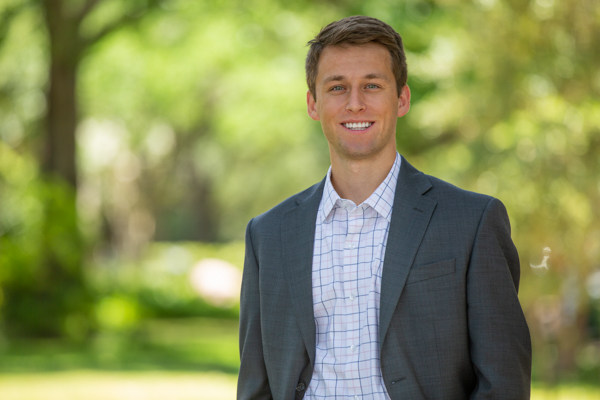 Houston business headshot outdoors