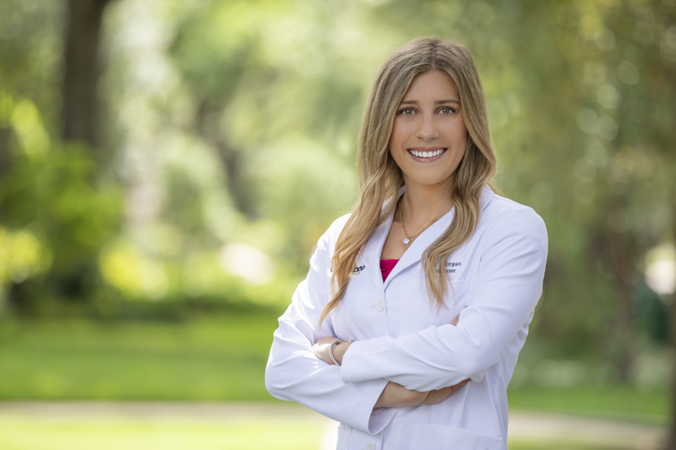 Corporate executive headshot taken outdoors in Houston
